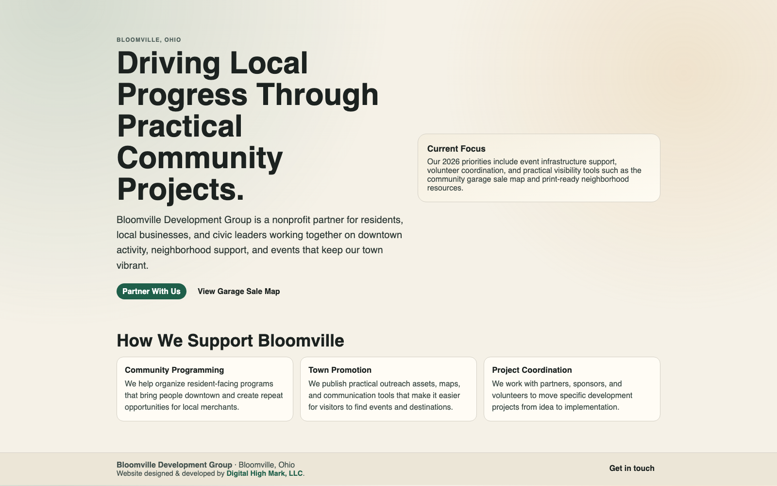 Bloomville Development Group screenshot